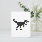 Zwarte velociraptor dinosaur - Kies achterkleur Briefkaart (Staand voorkant)