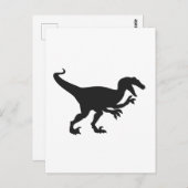 Zwarte velociraptor dinosaur - Kies achterkleur Briefkaart (Voorkant / Achterkant)