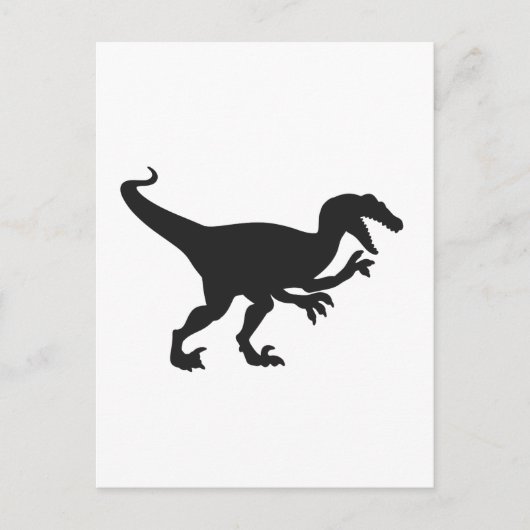 Zwarte velociraptor dinosaur - Kies achterkleur Briefkaart (Voorkant)
