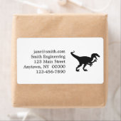 Zwarte velociraptor dinosaur - Kies achterkleur Etiket (Insitu)