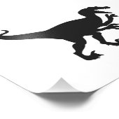 Zwarte velociraptor dinosaur - Kies achterkleur Foto Afdruk (Hoek)