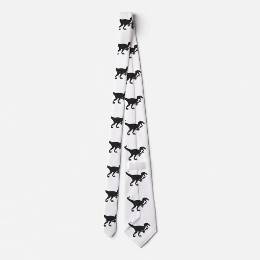 Zwarte velociraptor dinosaur - Kies achterkleur Stropdas (Achterkant)