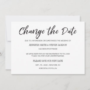 Zwarte Verander de Datum Uitgestelde Aankondiging