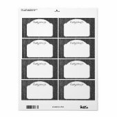 Zwarte verbinding met houtskool, grijs Pinstripe T Etiket (Full Sheet)