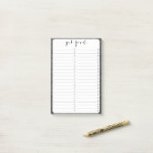Zwarte verbinding met houtskool, grijs Pinstripe T Post-it® Notes (Op bureau)
