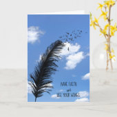 zwarte veren en inspirerend vogels kaart (Gele Bloem)