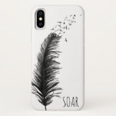 zwarte veren met vogels Case-Mate iPhone case (Achterkant)