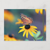 zwarte verf met vlinder 2 briefkaart (Voorkant)