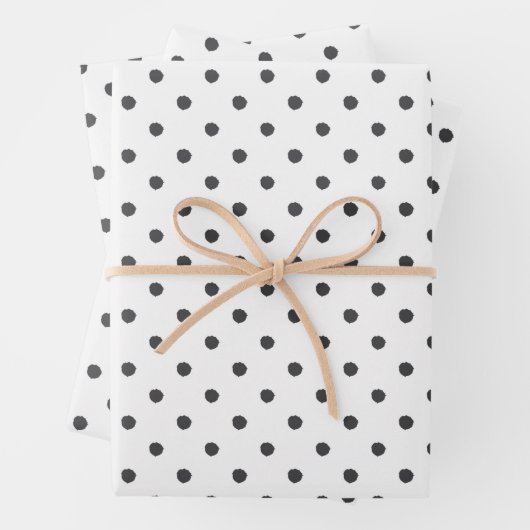 Zwarte verf stip cadeauverpakking inpakpapier vel (In situ)