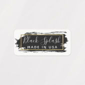 Zwarte verfslag & moderne gouden geometrische kled labels (Design 1)