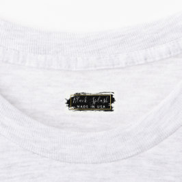 Zwarte verfslag & moderne gouden geometrische kled labels