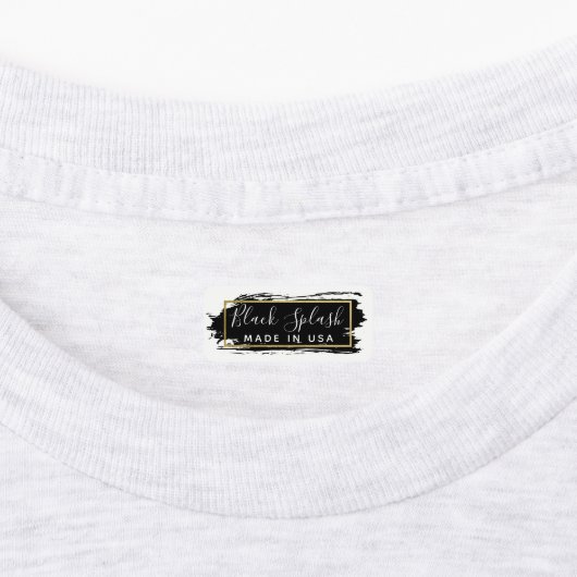 Zwarte verfslag & moderne gouden geometrische kled labels (Aangebracht)