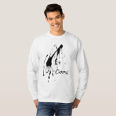 Zwarte verfspatten "Oeps!" T-Shirt (Voorkant volledig)