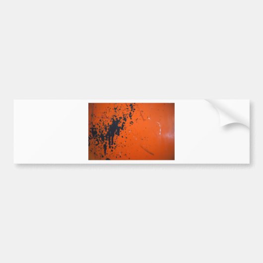 Zwarte verfsplaat op sinaasappel bumpersticker (Voorkant)