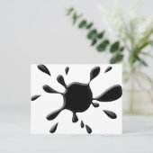 Zwarte verfsplodge briefkaart (Staand voorkant)