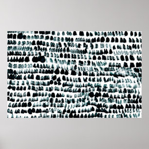 Zwarte verfvlekken met vlekken, vlekken en korrels poster