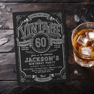 Zwarte Verjaardag Alle Leeftijden Retro Stijl Kaart