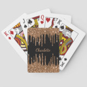 Zwarte verjaardagsfeest met gouden glitterslijpsel pokerkaarten (Achterkant)