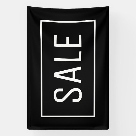 ZWARTE VERKOOPSIGN SPANDOEK (Verticaal)