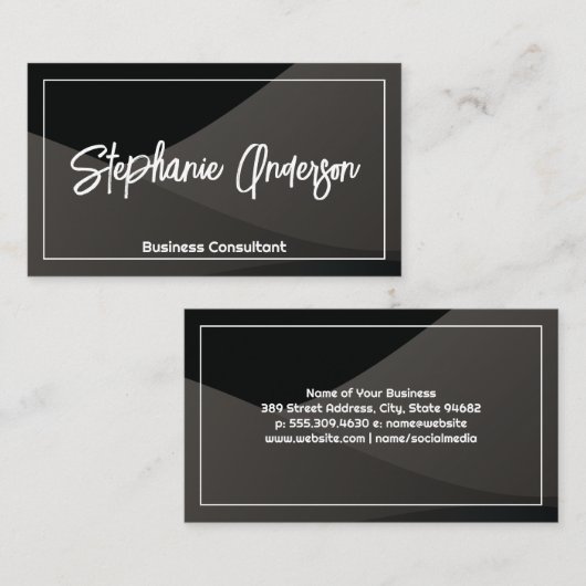 Zwarte verlopende lagen | Modern Visitekaartje (Voorkant / Achterkant)