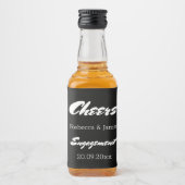 Zwarte Verloving bruiloft voor Cheers Likeurfles Etiket (Voorkant)