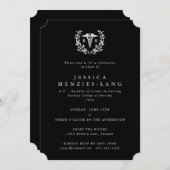 Zwarte verpleegkundige Caduceus+Laurierkrans Kaart (Voorkant / Achterkant)