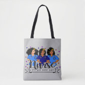 Zwarte verpleegster Afro Care Tote Bag (Voorkant)