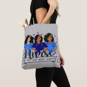Zwarte verpleegster Afro Care Tote Bag (Dichtbij)