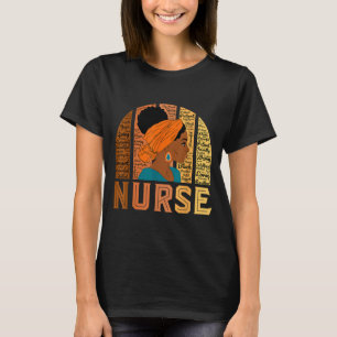 Zwarte Verpleegster Afro Vrouw Inspirerend Woordwo T-shirt