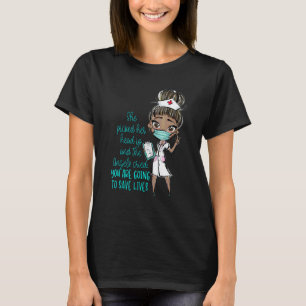 Zwarte verpleegster engelen huilden je gaat levens t-shirt