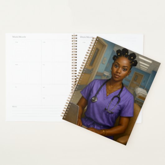 Zwarte Verpleegster Jaar Planner (Display)