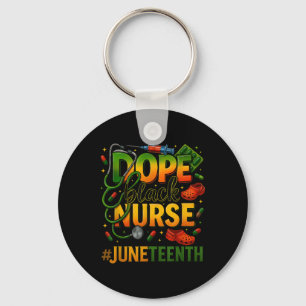 Zwarte verpleegster Juneteenth Medical Pride _1 Sleutelhanger