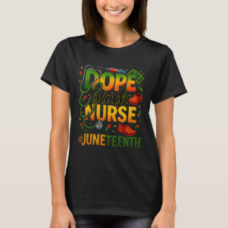 Zwarte Verpleegster Juneteenth Medische Trots Drug T-shirt