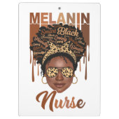 Zwarte verpleegster leven kan verpleegschool melan klembord (Achterkant)