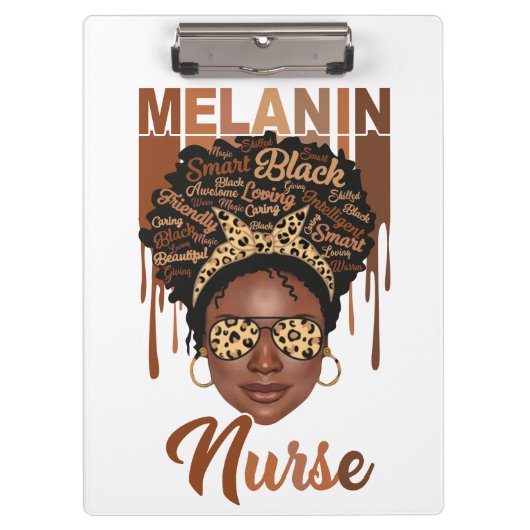 Zwarte verpleegster leven kan verpleegschool melan klembord (Voorkant)