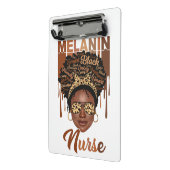 Zwarte verpleegster leven kan verpleegschool melan mini klembord (Angled2)