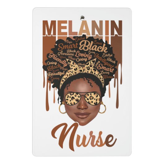 Zwarte verpleegster leven kan verpleegschool melan mini klembord (Achterkant)