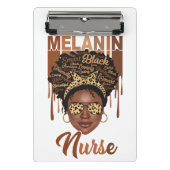 Zwarte verpleegster leven kan verpleegschool melan mini klembord (Voorkant)