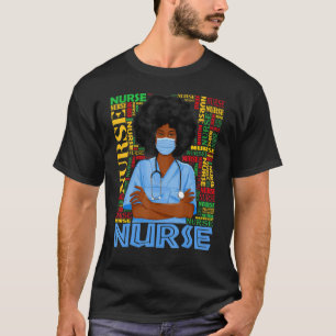 Zwarte verpleegster voor vrouwen meisjes Afrikaans T-shirt