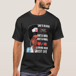 Zwarte Verpleegster Vrouwen Melanine Verpleegster T-shirt