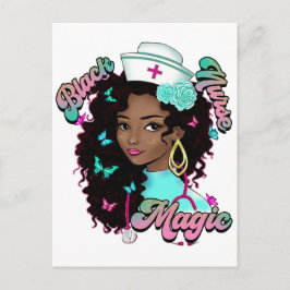 Zwarte verpleegster ziekenhuis verpleegkundigen 'm briefkaart