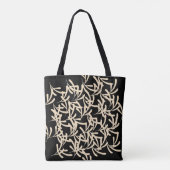 Zwarte Versierde Decoratieve  Tote Bag (Achterkant)