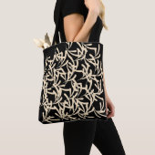 Zwarte Versierde Decoratieve  Tote Bag (Dichtbij)