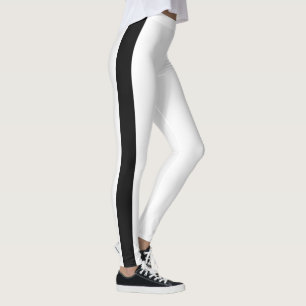 Zwarte verticale camouflagestreep   Wit Leggings