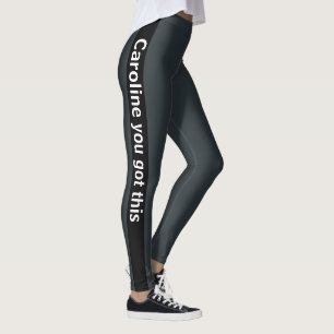 Zwarte verticale streep   Tekst toevoegen   Gunmet Leggings