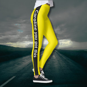 Zwarte verticale streep   Tekst toevoegen   kanari Leggings
