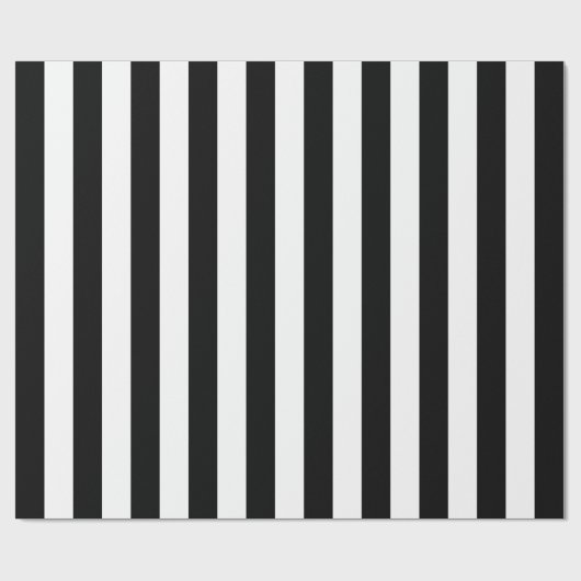 Zwarte verticale strepen cadeaupapier (Vlak)
