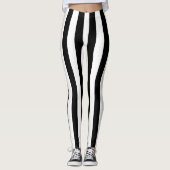 Zwarte verticale strepen leggings (Voorkant)