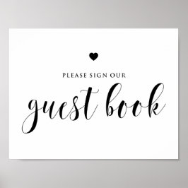 Zwarte Vet Schrift Gelieve Ons Gastboek Te Onderte Poster