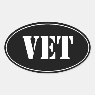 ZWARTE VET VETERAN Ovaal Sticker